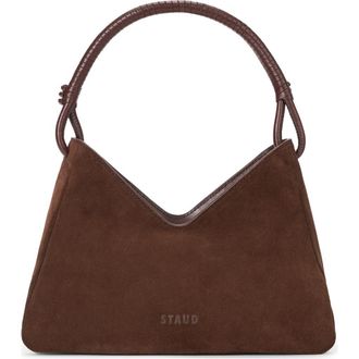 Staud Valerie Suede Shoulder Bag in Mahogany at Nordstrom