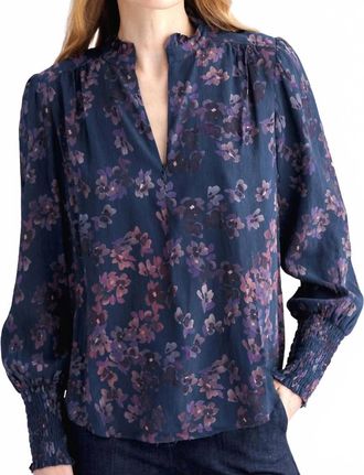 Go Silk Girly Printed Blouse In Forget-Me-Not Floral Print