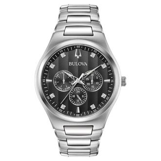 Bulova Classic Quartz Black Dial Mens Watch 96D143