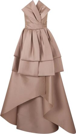Alberta Ferretti Dames, Jurken, Beige, Maat: XS Satijn