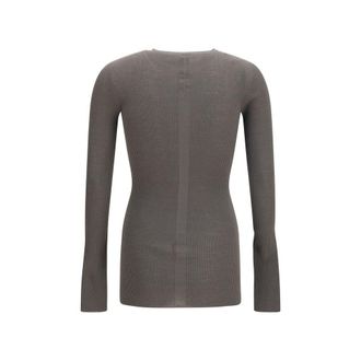 Rick Owens Mens Gray Wool Oves Aries Sweatshirt Clothing