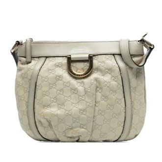 Gucci Pre-owned Shoulder Bags, female, White, Size: ONE SIZE Pre-owned Vintage Leather Shoulder Bag