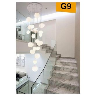 Trade Shop Trade Shop Traesio - Trade Shop - Lampadario Da Soffitto A Sospensione Lampada Moderno Con 19 Sfere Gocce G9 B95