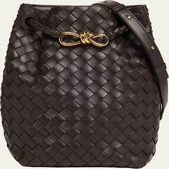 Bottega Veneta Nappa Leather Crossbody Bucket Bag