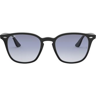 Ray-Ban 52mm Square Sunglasses in Black /Light Blue at Nordstrom