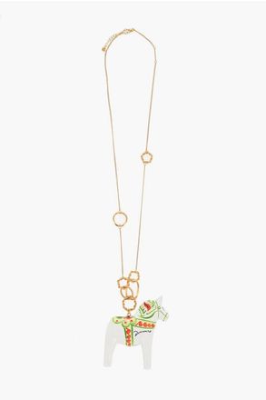Dsquared2 Golden-Effect Chain Necklace with Horse Pendant size Unica