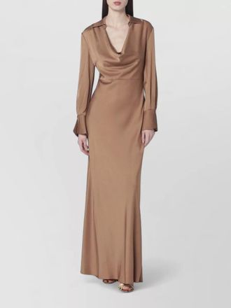 SIMKHAI adelle satin dress draped front maxi