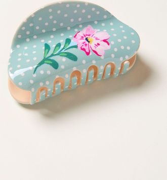 Fat Face FatFace Blue Polka Dot Flower Claw Clip