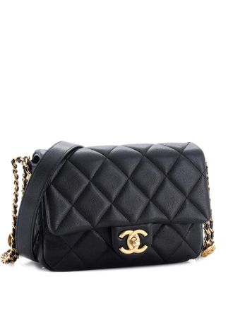 Chanel Twist Your Buttons Flap Bag Quilted Caviar Small crossbody bag - Nero