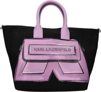 Karl Lagerfeld Ikon K Large Canvas Shopper - Dames - Shoppers - Zwart - ONE Size - Leer - Tassen
