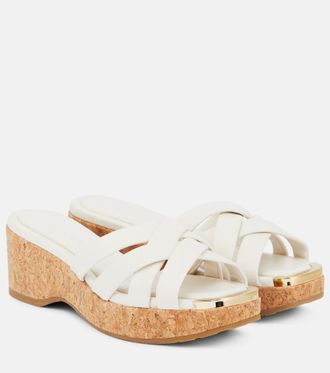 Jimmy Choo London Maribou 50 leather sandals