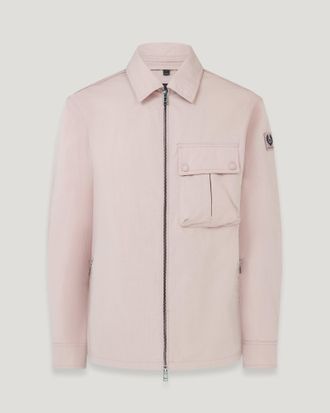 Belstaff Drome Overshirt Mens Cotton Gabardine Wood Rose Size S