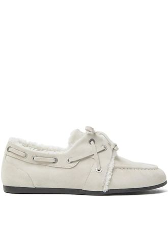 PESERICO trimmed boat shoes - women - Polyester/Elastodiene/Calf Leather - 38 - White