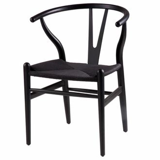 Koketto Home Silla de comedor n&oacute;rdica con estructura y asiento negros