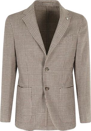 L.B.M. 1911 Kasjmier Katoenen Jas Madras Stijl - Heren - Blazers - Bruin - XL - Katoen - Jassen