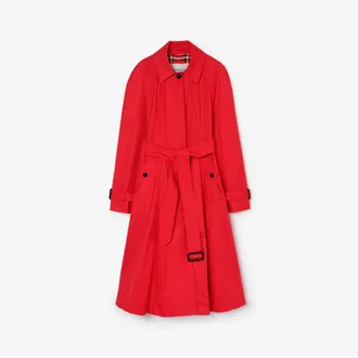 Burberry Long Gabardine Ellingham Fit-and-flare Car Coat, Size: 02