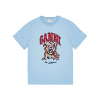 Ganni Cotton Round-neck T-shirt