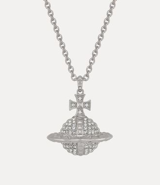 Vivienne Westwood Mayfair Large Orb Pendant Necklace Rhodium-crystal-crystal- Rhodium-crystal-crystal- Women