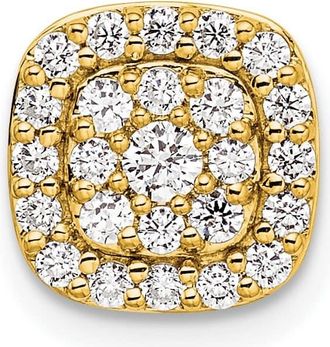 Diamond2Deal 14k Gold Lab Grown Diamond Squared Halo Chain Slide Pendant (0.44ct, VS, G-H)
