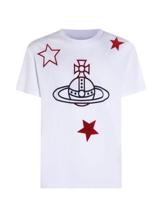Vivienne Westwood White Multicolor Star Print Orb T-Shirt