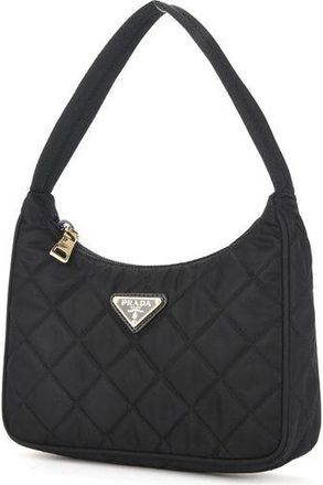 Prada Womens Black Nylon Shoulder Bag