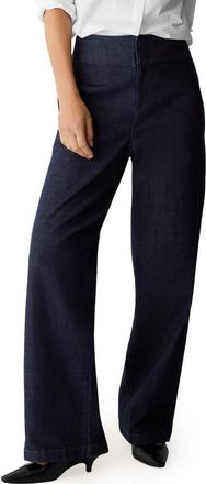 Eileen Fisher Wide Leg Denim Pants in Deep Indigo at Nordstrom, Size Xx-Small