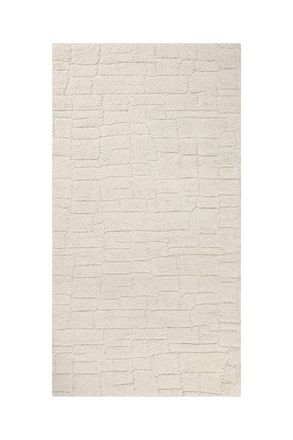 Wecon Home Alfombra beige tejida a mano con relieve 70x140
