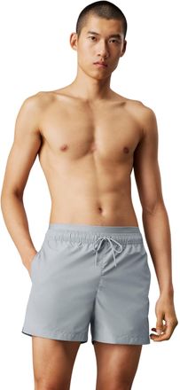 Calvin Klein Mens Medium Double Drawstring Swim Shorts, Grey (Quarry), M