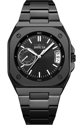 Invicta Cuadro 70661 Herenhorloge - Quartz Uurwerk - Metaal met Zwarte Wijzerplaat - 42 mm