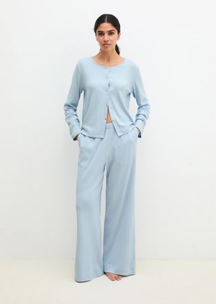 Marc O'Polo Shorts MARC OPOLO Mix N Match Airy Cotton Rib, Damen, Gr. XL (46), N-Gr, niagara mist, Rippware, Obermaterial: 98% Baumwolle, 2% Elasthan, Hosen Short