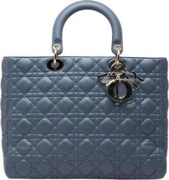 Dior Pre-owned Lady Handbag - Dames - Vintage Handtas - Blauw - ONE Size - Leer - Vintage