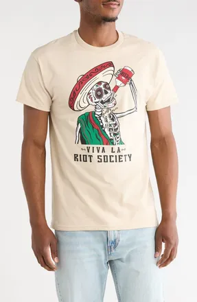 Riot Society Viva La Riot Graphic T-Shirt in Cream at Nordstrom Rack, Size Xx-Large