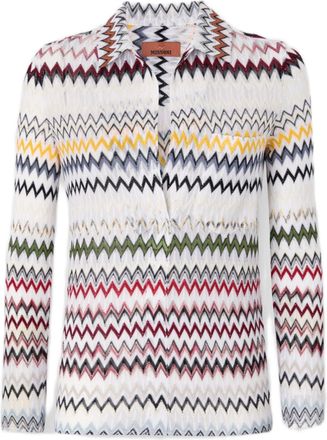 Missoni Multicolor Raschel Zig Zag Polo