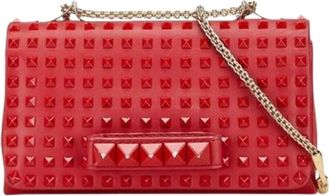 Valentino Pre-owned Shoulder Bags, female, Red, Size: ONE SIZE Pre-owned Leather Shoulder Bag