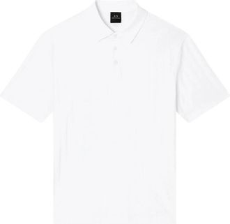 A|X Armani Exchange Piqu&eacute; Polo Shirt met Knoopsluiting - Heren - Polos - Wit - 2XL - Katoen - Tops