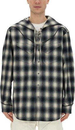 Aïe Hooded Cotton Plaid Shirt