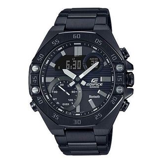 Casio Waterproof Sports EDIFICE Sapphire Crystal Solar Powered Mens Black Analog/Digital Combo ECB-10YDC-1A