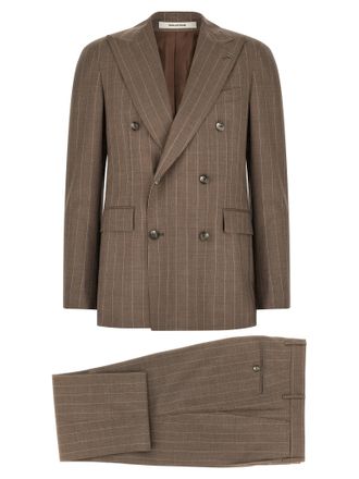 Tagliatore Brown Virgin Wool Two-Piece Mens Suit