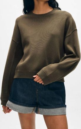 White + Warren Superfine Organic Cotton Sweatshirt In Dark Sage