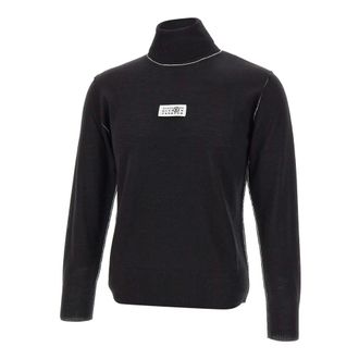 Maison Margiela Turtleneck with Contrasting Stitching - male - MM6 Maison Margiela - Turtlenecks - Black - M - Knitwear