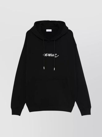 Off-white logo embroidered hoodie drawstring style