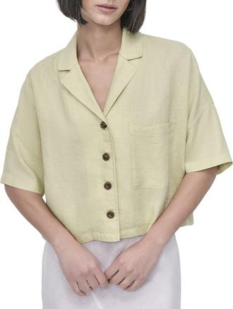 DKNY Dkny Convertible Collar Linen Shirt