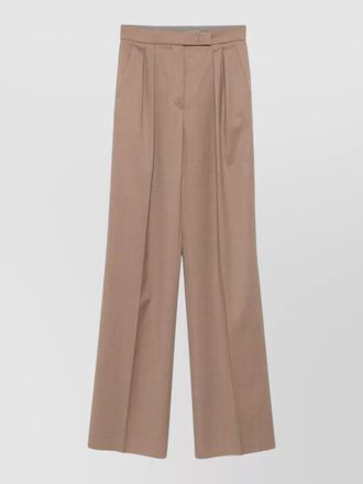 Max Mara wide leg pleated trousers belt loops