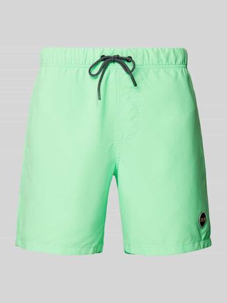 Shiwi Badehose mit Label-Patch Modell Mike in Neon Gruen, Gr&ouml;&szlig;e S