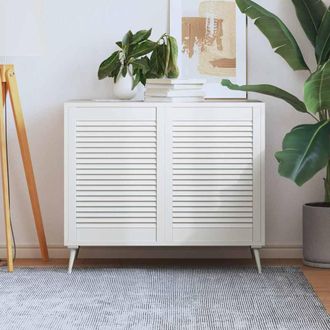 vidaXL Ante A Lamelle 2 Pz Bianche 69x49,4 Cm In Legno Di Pino - Vidaxl