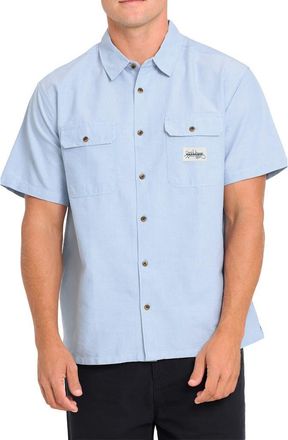 Billabong Bad Dog Short Sleeve Button-Up Shirt in Blue Fog at Nordstrom, Size X-Large