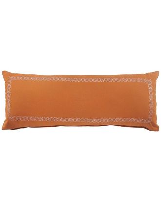 LR Home Victoria Embroidered Border Lumbar Decorative Pillow