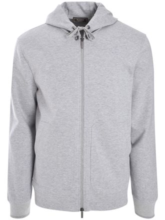 PESERICO zip-up hoodie - men - Cotton/Polyester - 50 - Grey