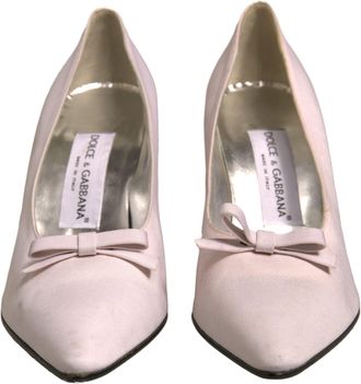 Dolce & Gabbana White Leather High Heels Women Pumps Womens Shoes (Pre-Owned)