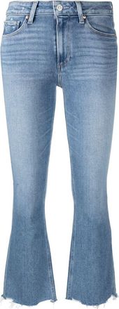 Paige distressed-effect flared jeans - women - Cotton/Polyester/Spandex/Elastane - 25 - Blue